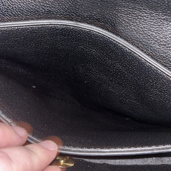 Brand new, NEVER used vegan? leather clutch with detachable shoulder strap. - Picture 7 of 10